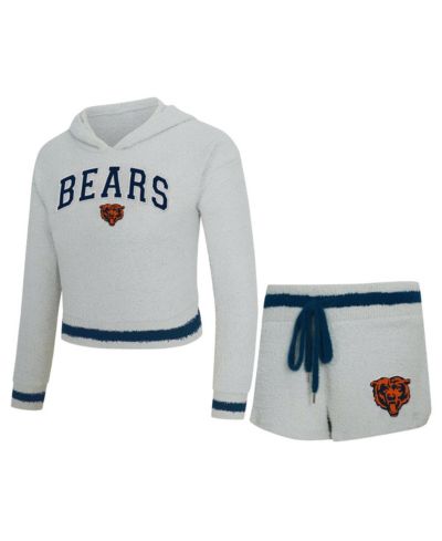Женский комплект Concepts Sport Gray Chicago Bears Whitley Long Sleeve Hoodie Top Shorts Set
