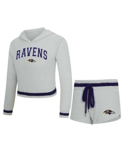 Женский комплект Concepts Sport: худи с длинным рукавом и шорты, серый цвет, Baltimore Ravens Whitley