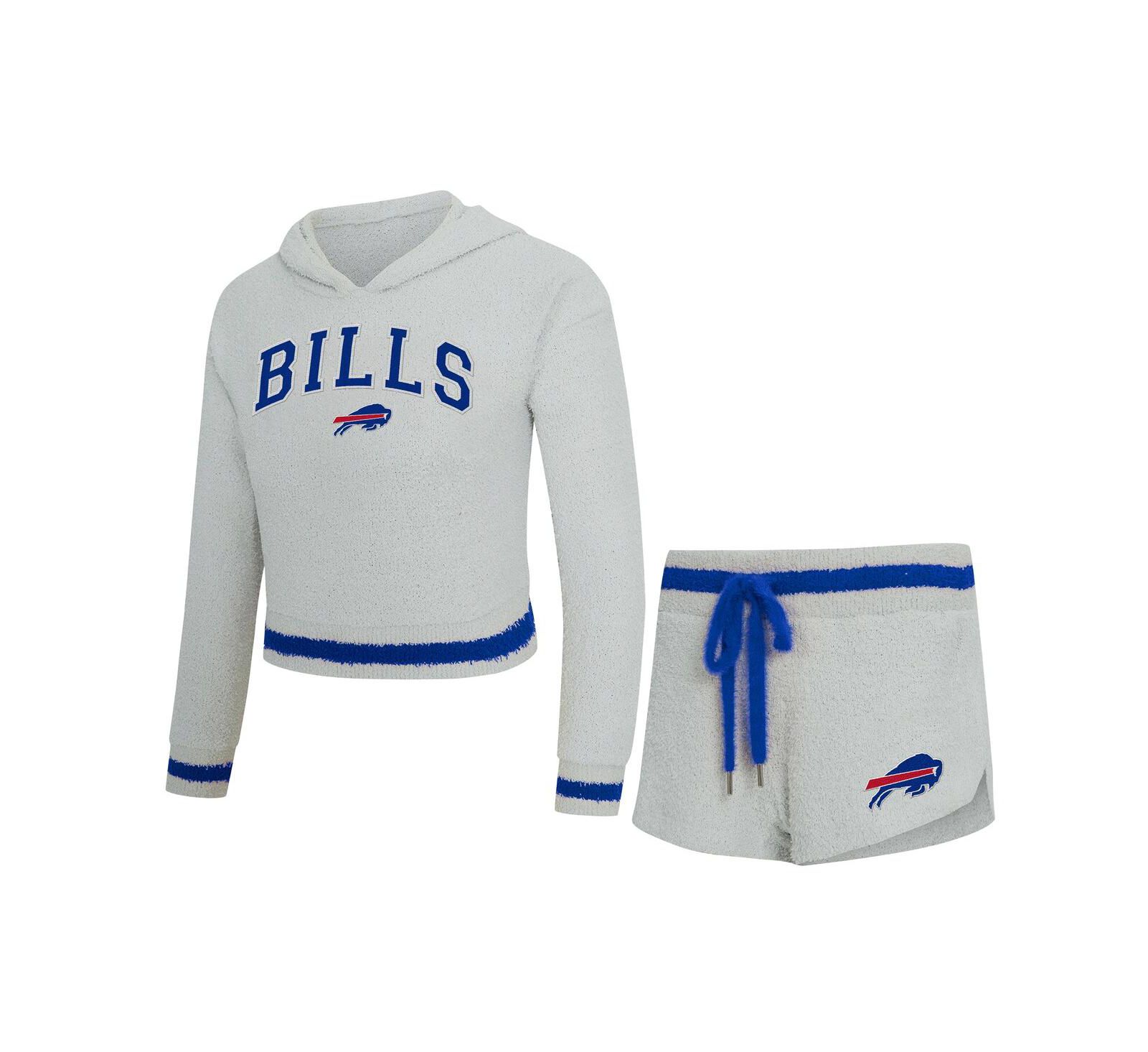 Concepts Sport Women's Gray Buffalo Bills Whitley Long Sleeve Hoodie Top Shorts Set