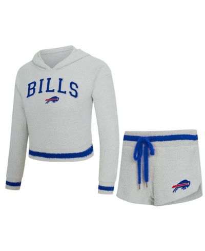 Concepts Sport Women's Gray Buffalo Bills Whitley Long Sleeve Hoodie Top Shorts Set