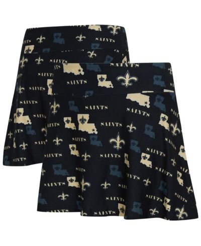 Concepts Sport Women's Black New Orleans Saints Mosaic Allover Print Skort