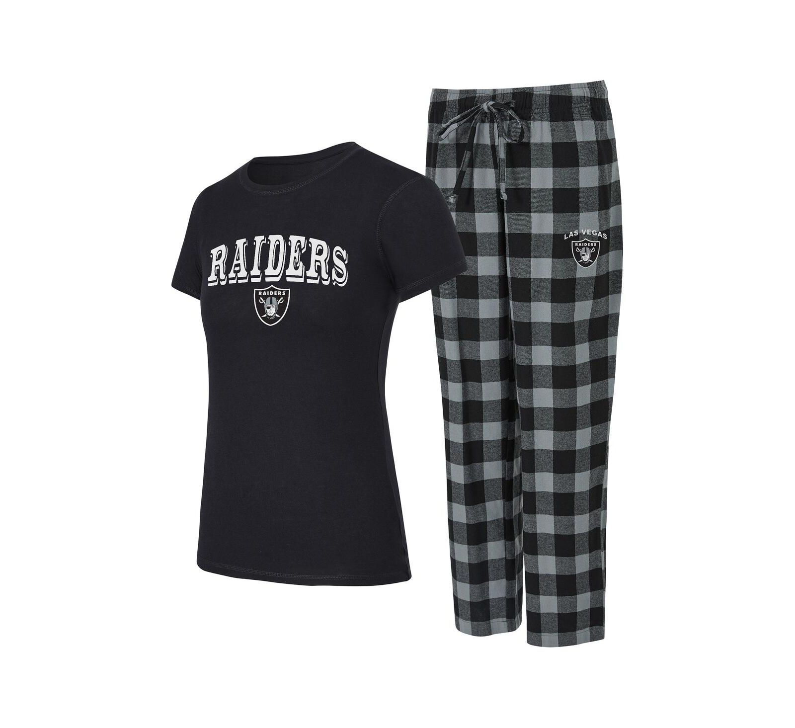 Женский фланелевый пижамный комплект Concepts Sport Las Vegas Raiders (футболка и брюки), 2 части