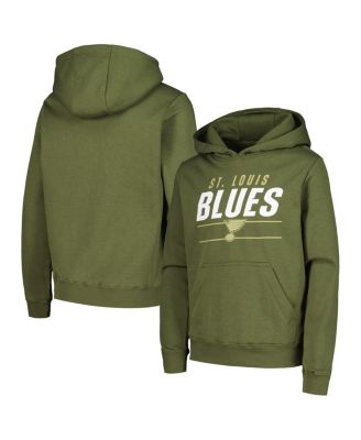 LevelWear Big Boys and Girls Olive St. Louis Blues Podium Fleece Pullover Hoodie