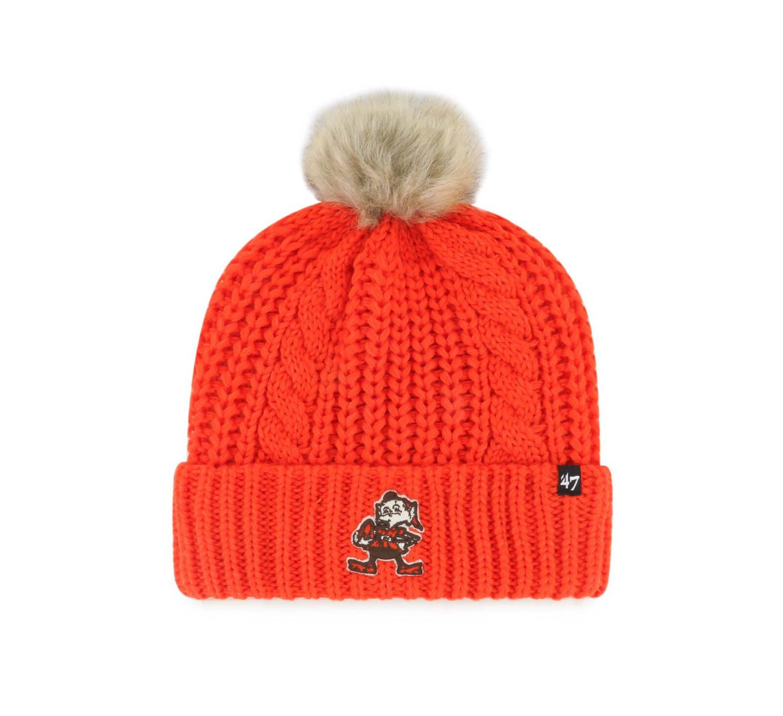 Женская вязаная шапка '47 Brand Cleveland Browns Meeko с помпоном