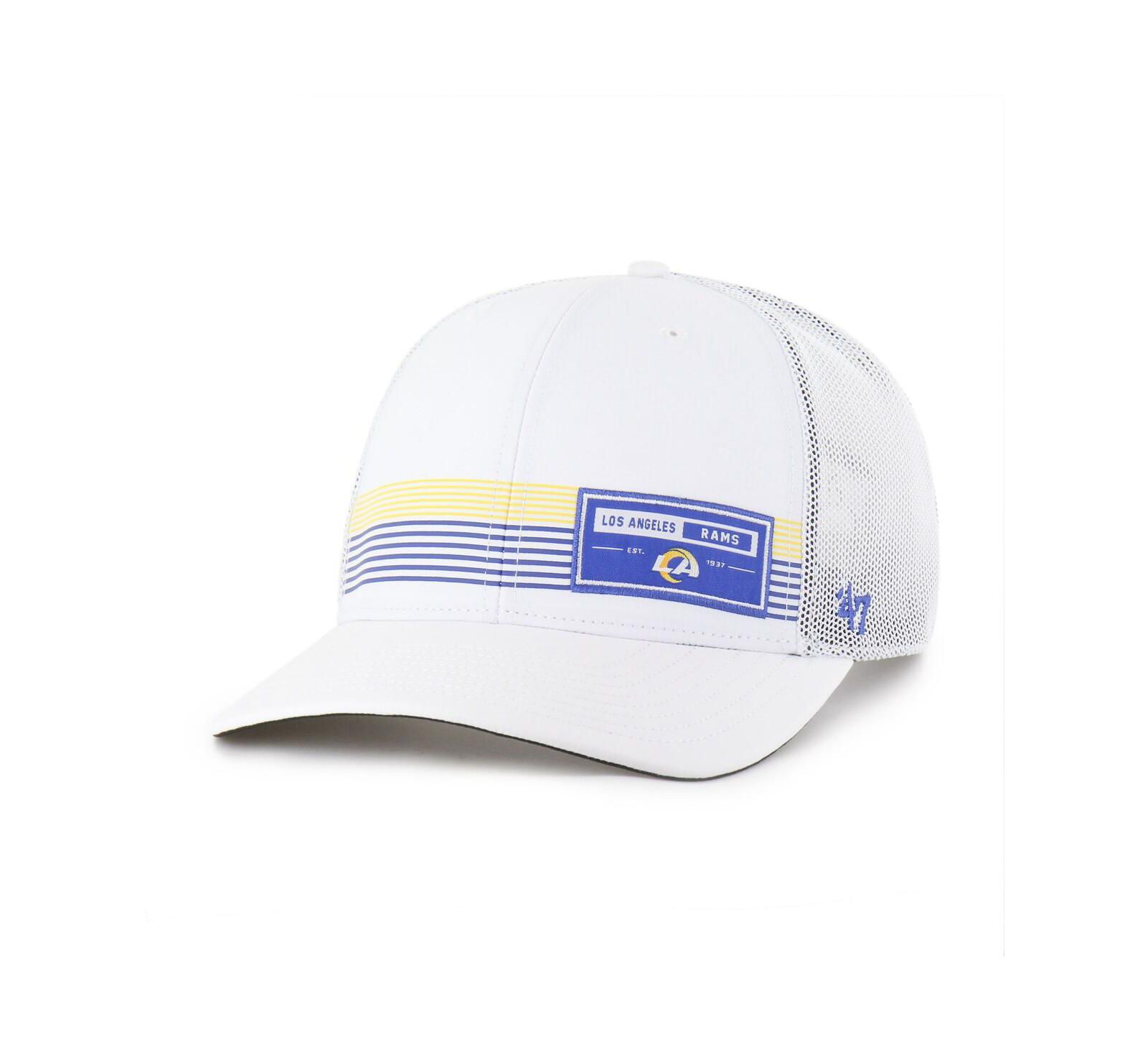 '47 Brand Men's White Los Angeles Rams Rangefinder Trucker Adjustable Hat