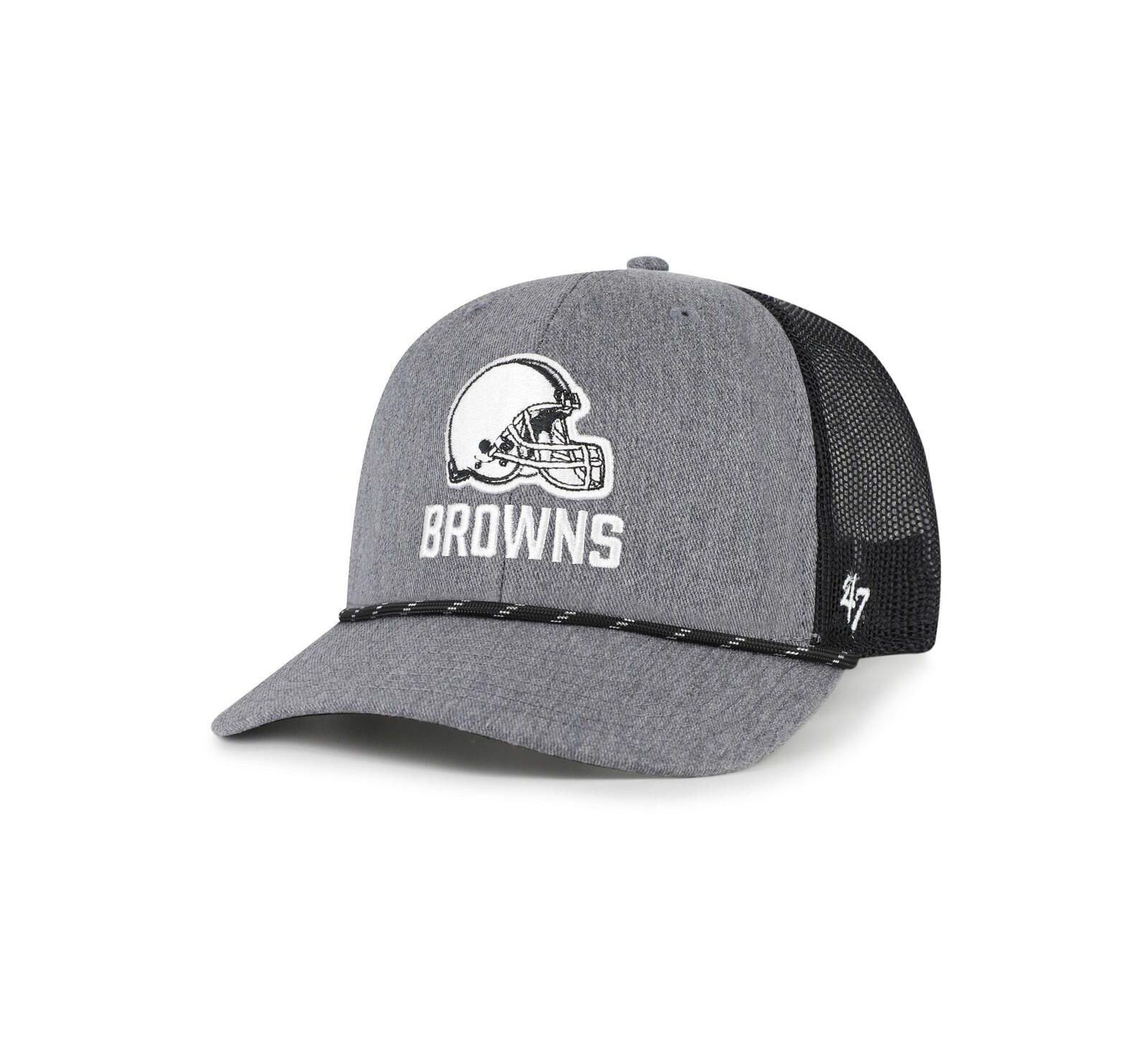 '47 Brand Мужская кепка-тракер Cleveland Browns Heather Charcoal с канатной отделкой, регулируемая