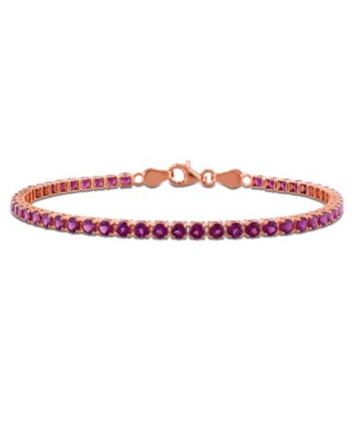 Macy's Lab Grown Emerald (4-1/2 ct. t.w.) Tennis Bracelet in 18k Gold Flash Plated Silver (Also Available in Rhodolite, Citrine, Blue Topaz)