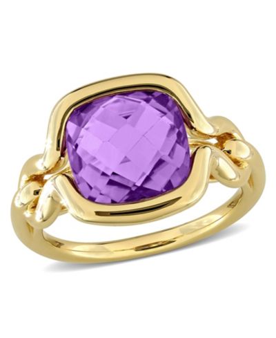 Macy's Amethyst (4-1/2 ct. t.w.) Solitaire Ring in 18k Gold Flash Plated Sterling Silver
