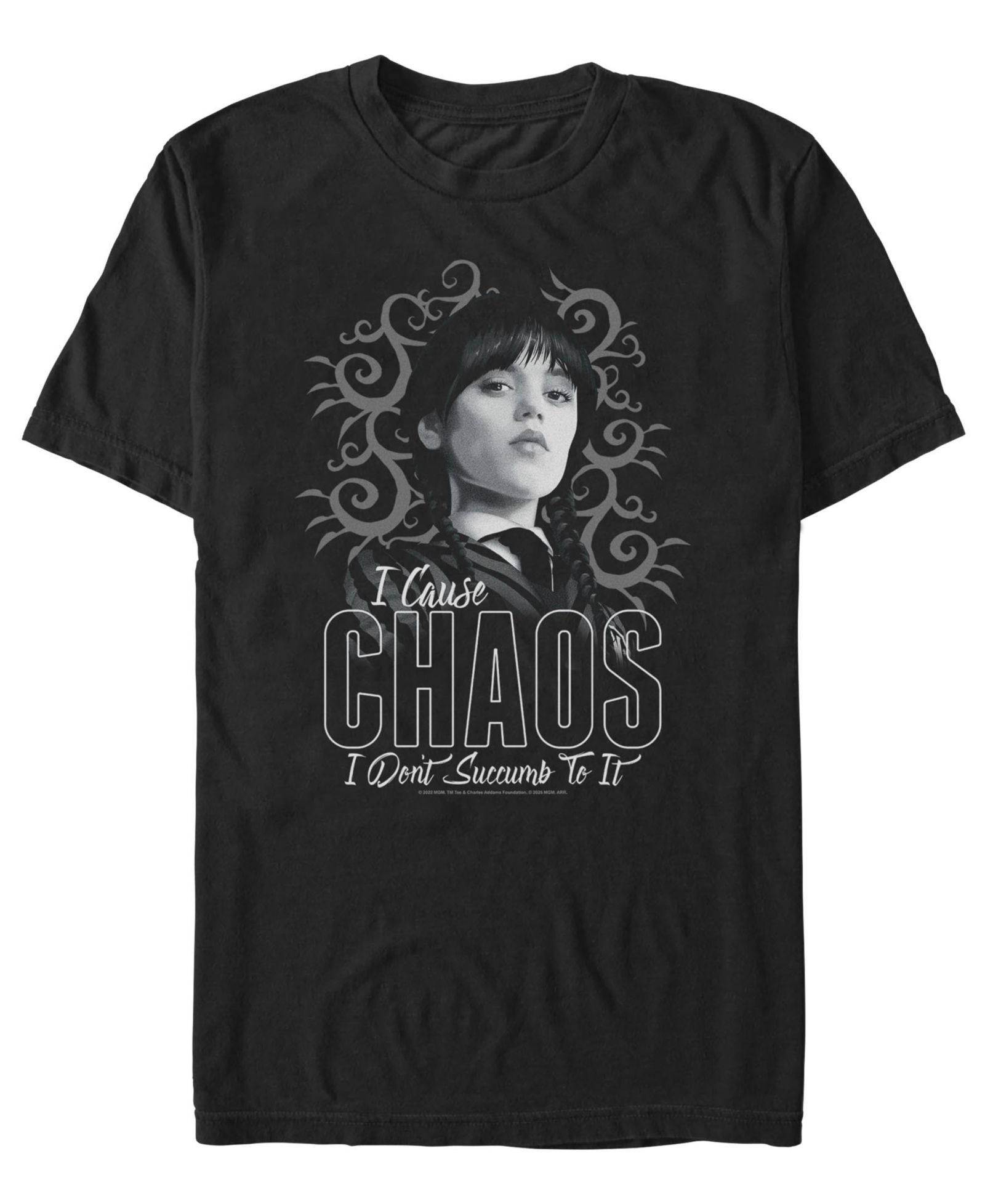 Fifth Sun Men's Wednesday Addams I Cause Chaos T-Shirt