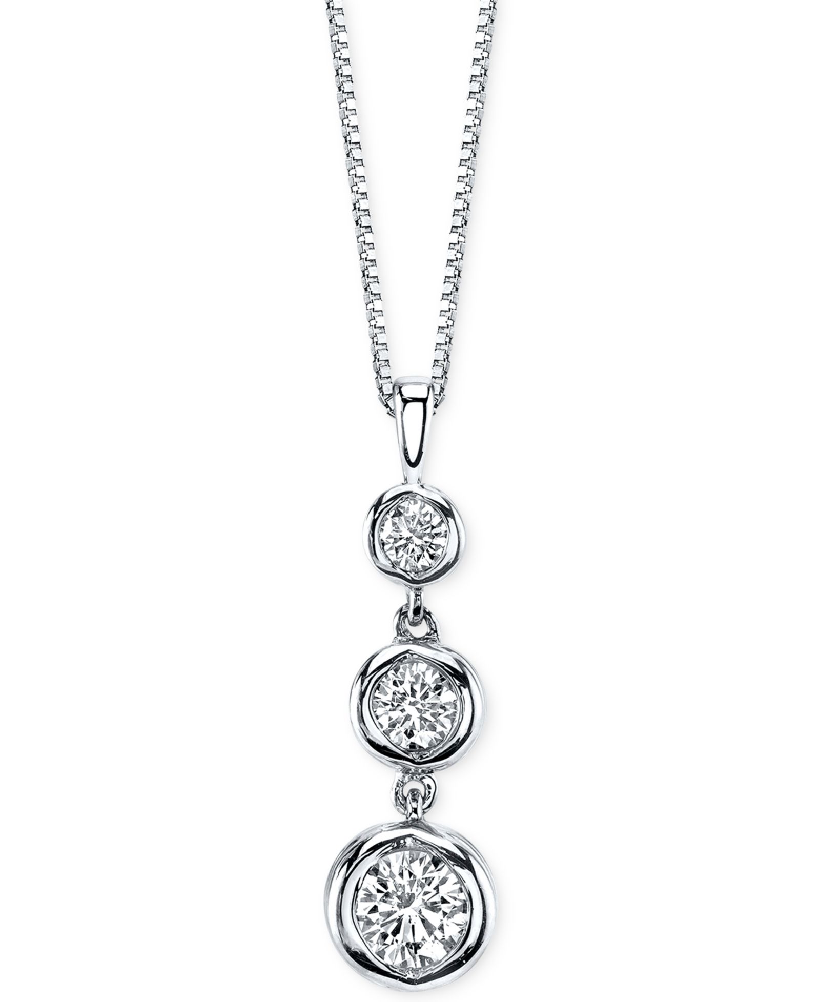 Подвеска-кулон Sirena Diamond Three Stone в 14k Gold или White Gold