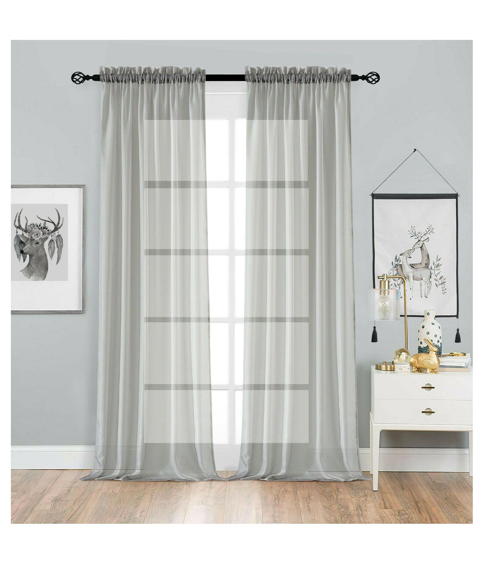Шторы Kate Aurora Designer Sheer Voile Rod Pocket для маленьких окон