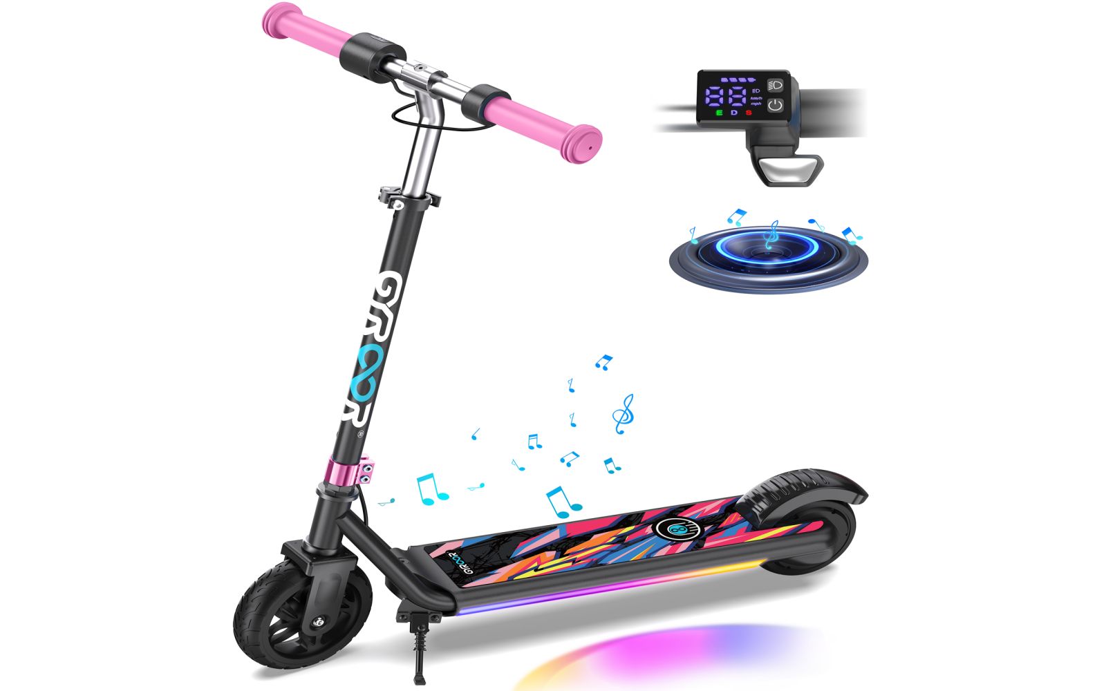 Детский электросамокат Everyfun с LED дисплеем и мощным мотором 150W