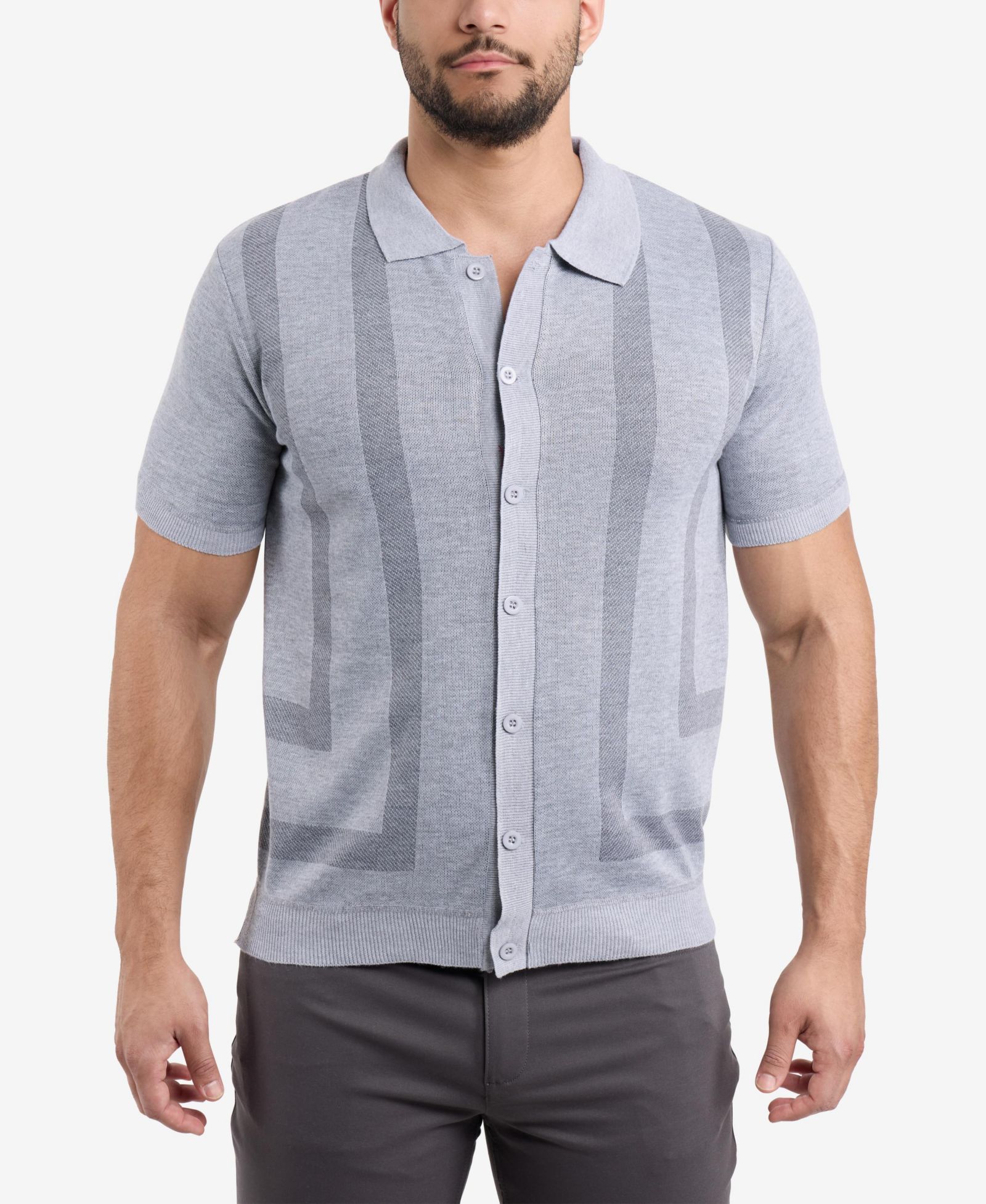 SPRING + MERCER Men's Button Down Short Sleeve Sweater