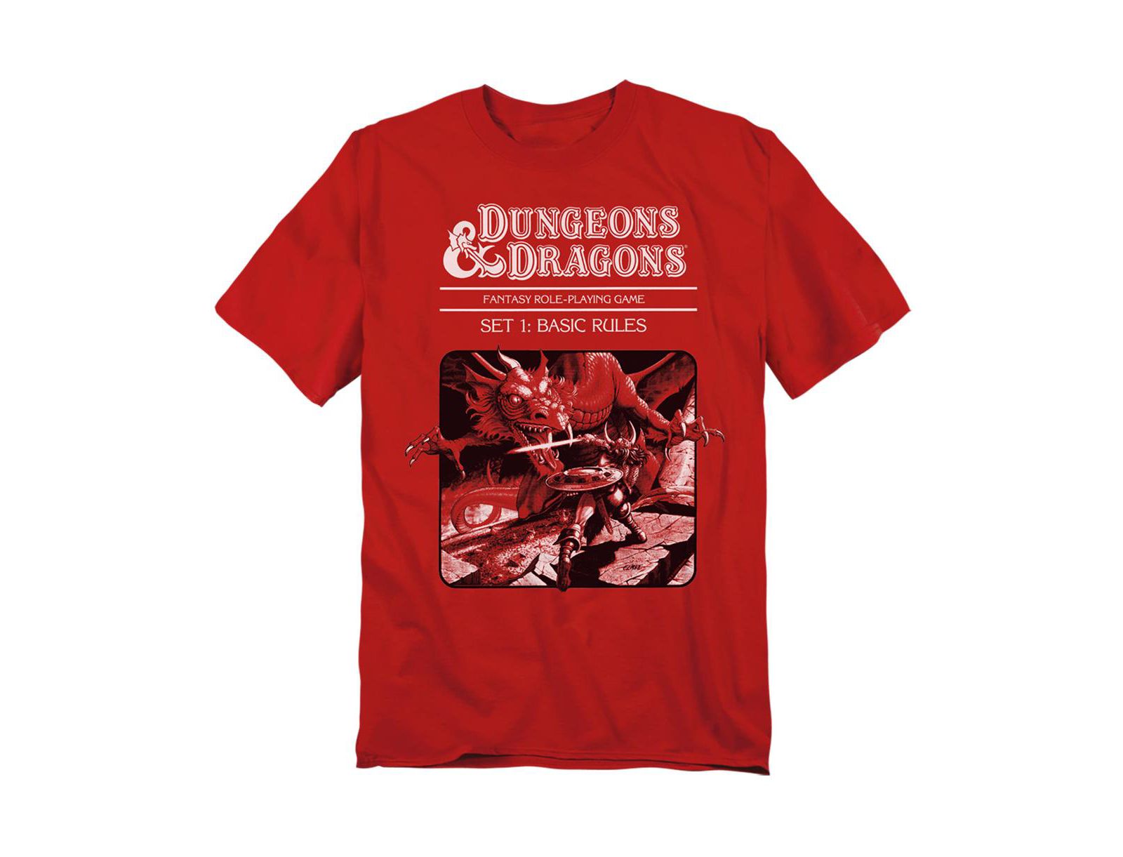 D&D Мужская футболка Dungeons and Dragons Basic Rules Red Box Cover