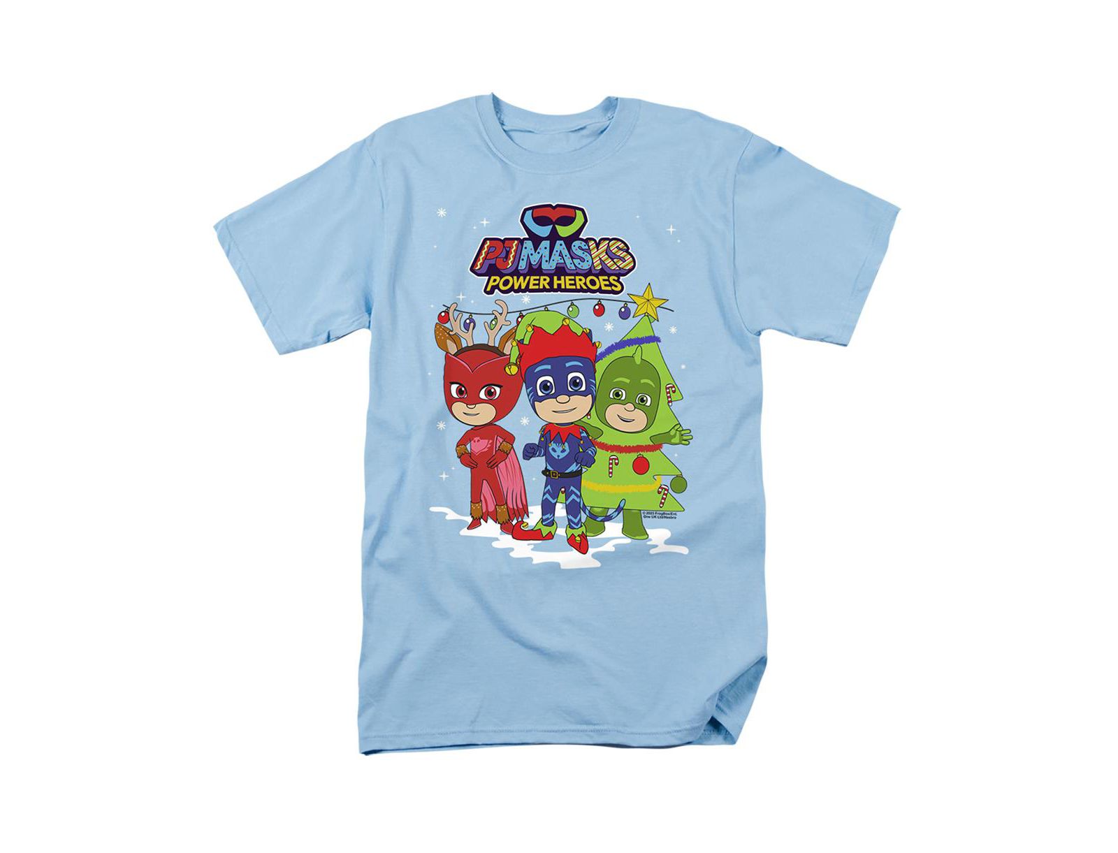 Hasbro+ Men's Pj Masks Christmas Heroes, Catboy, Owlette and Gekko T Shirt