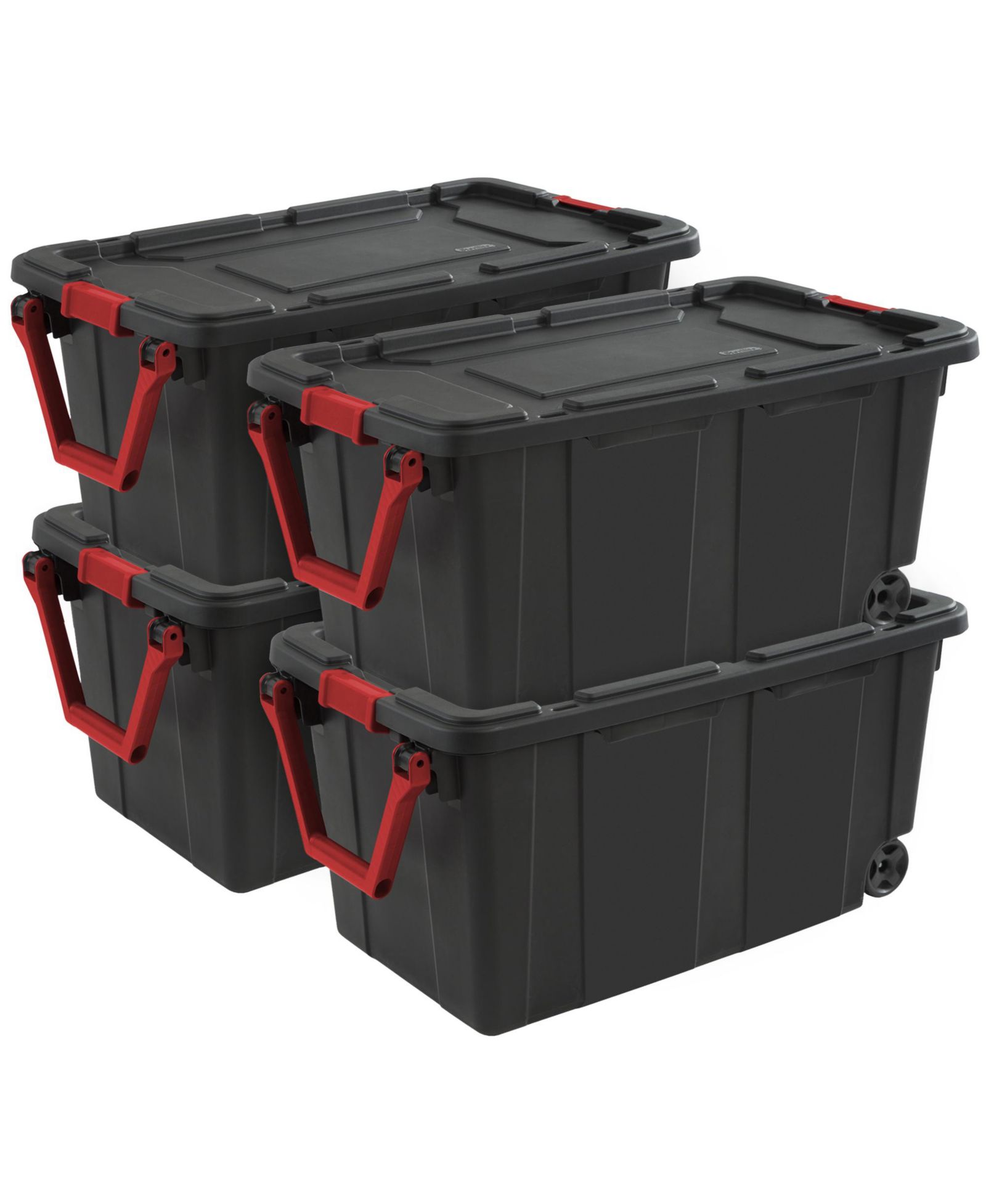 Sterilite 4-Pack Heavy Duty 40 Gallon Wheeled Industrial Storage Tote