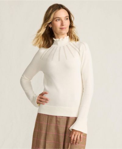 Свитер Lands' End Women's Cotton Pointelle Turtleneck