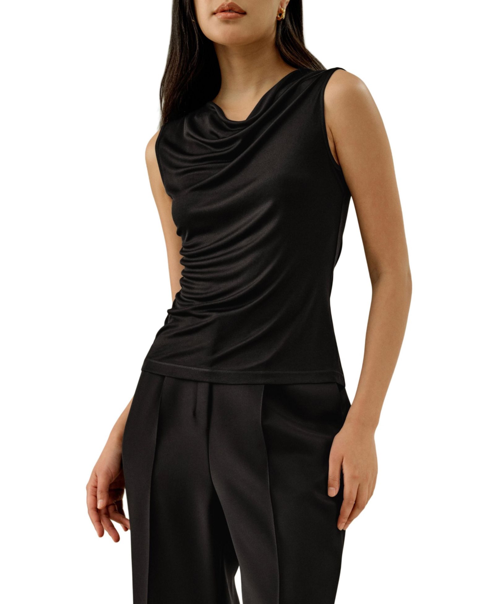 Женский шелковый топ LILYSILK Jersey с воротником-стойкой без рукавов