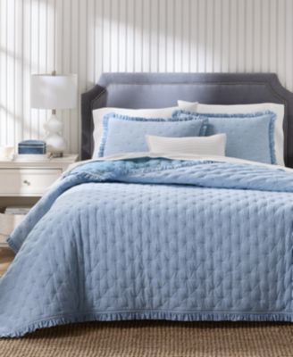 Charter Club Ruffle Pinstripe 3-Piece Quilt Set, King, Macy's Exclusive