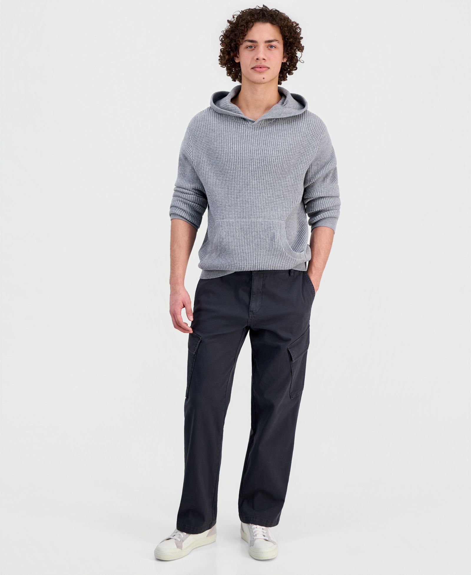 Sun + Stone Men's Cotton-Blend Angled Cargo Pants, Macy's Exclusive