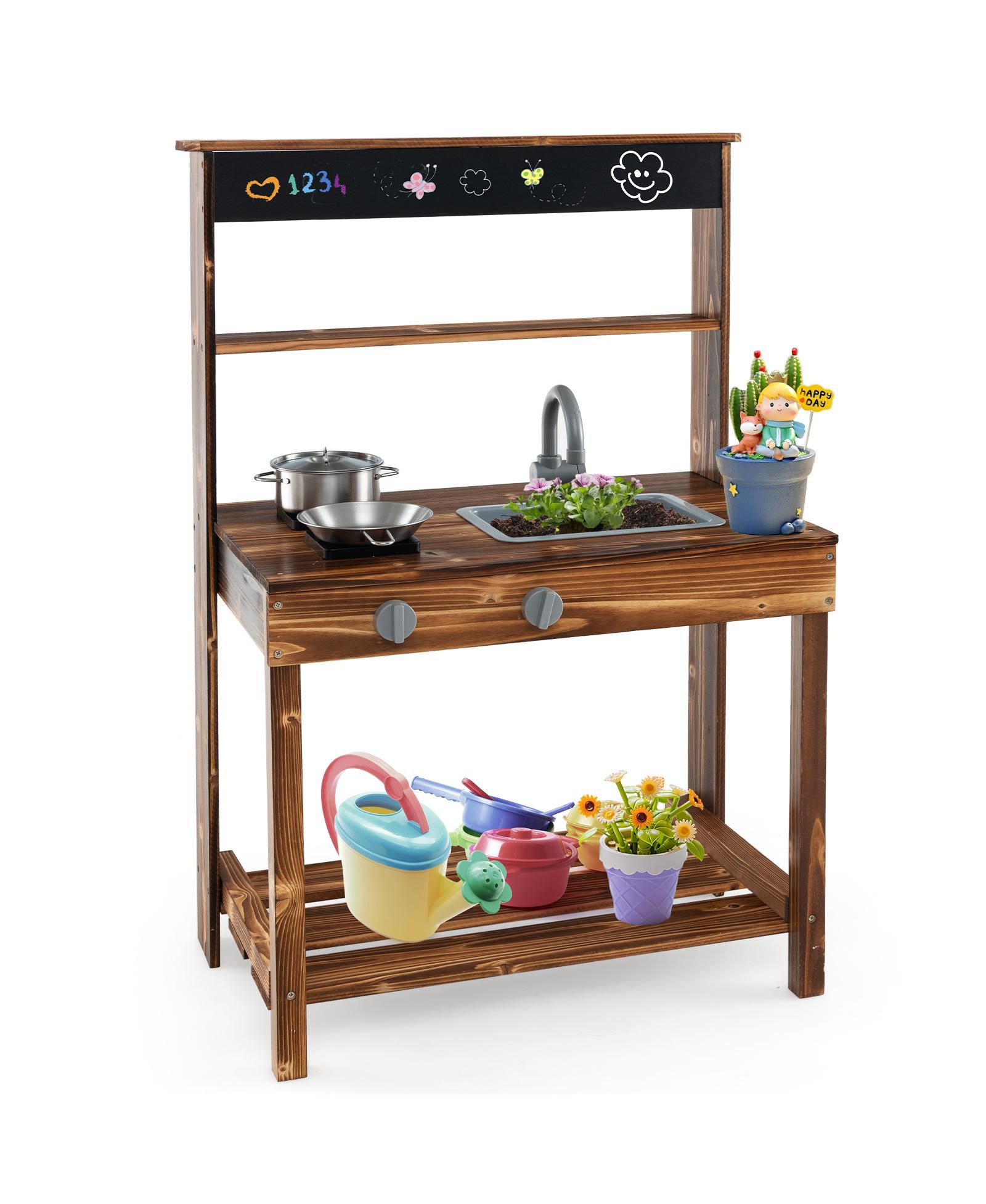 Costway Removable-Sink 3-Piece Mud Kitchen, Ages 3+