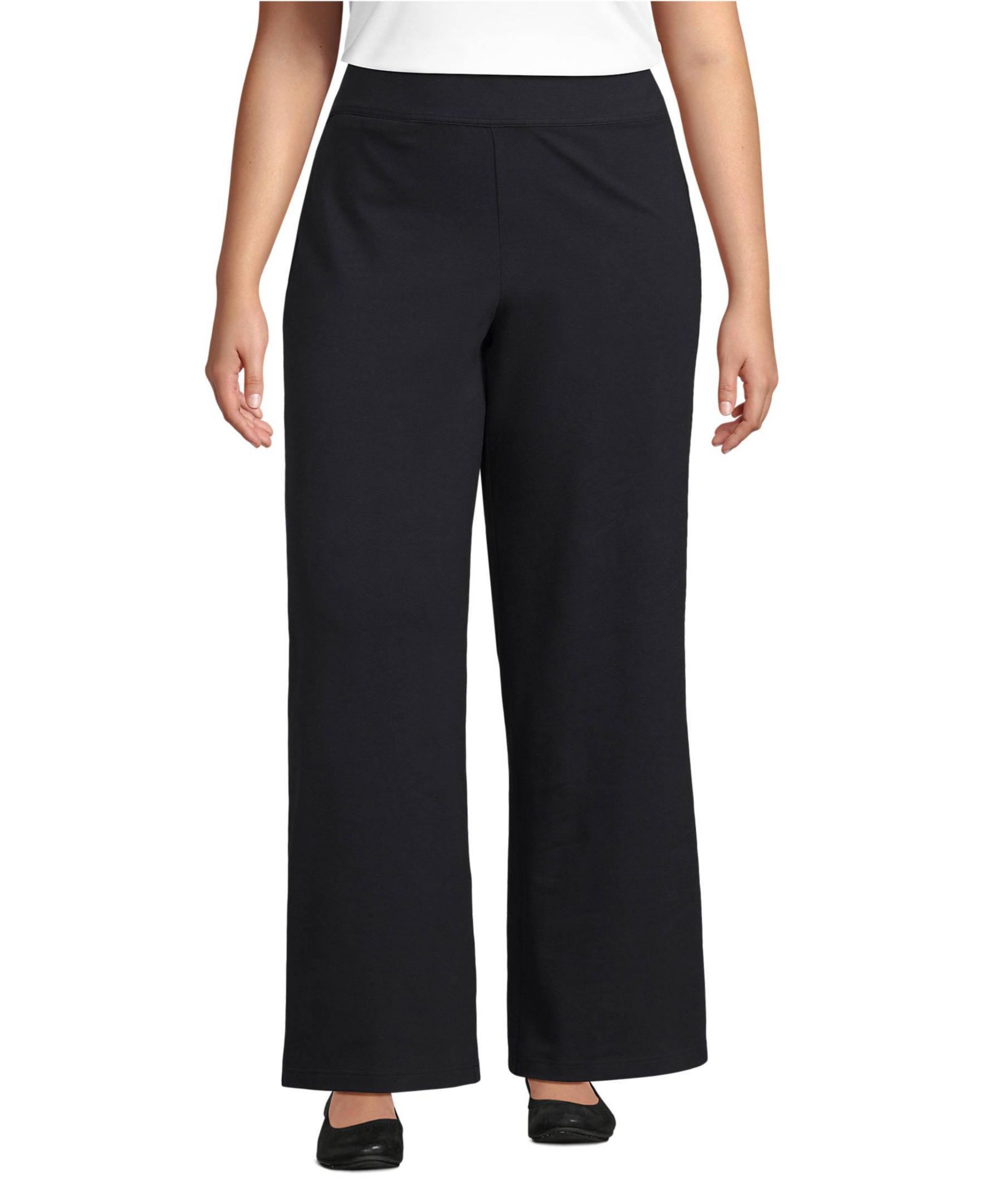 Lands' End Plus Size брюки с широкими штанинами и карманами Starfish High Rise Pull On