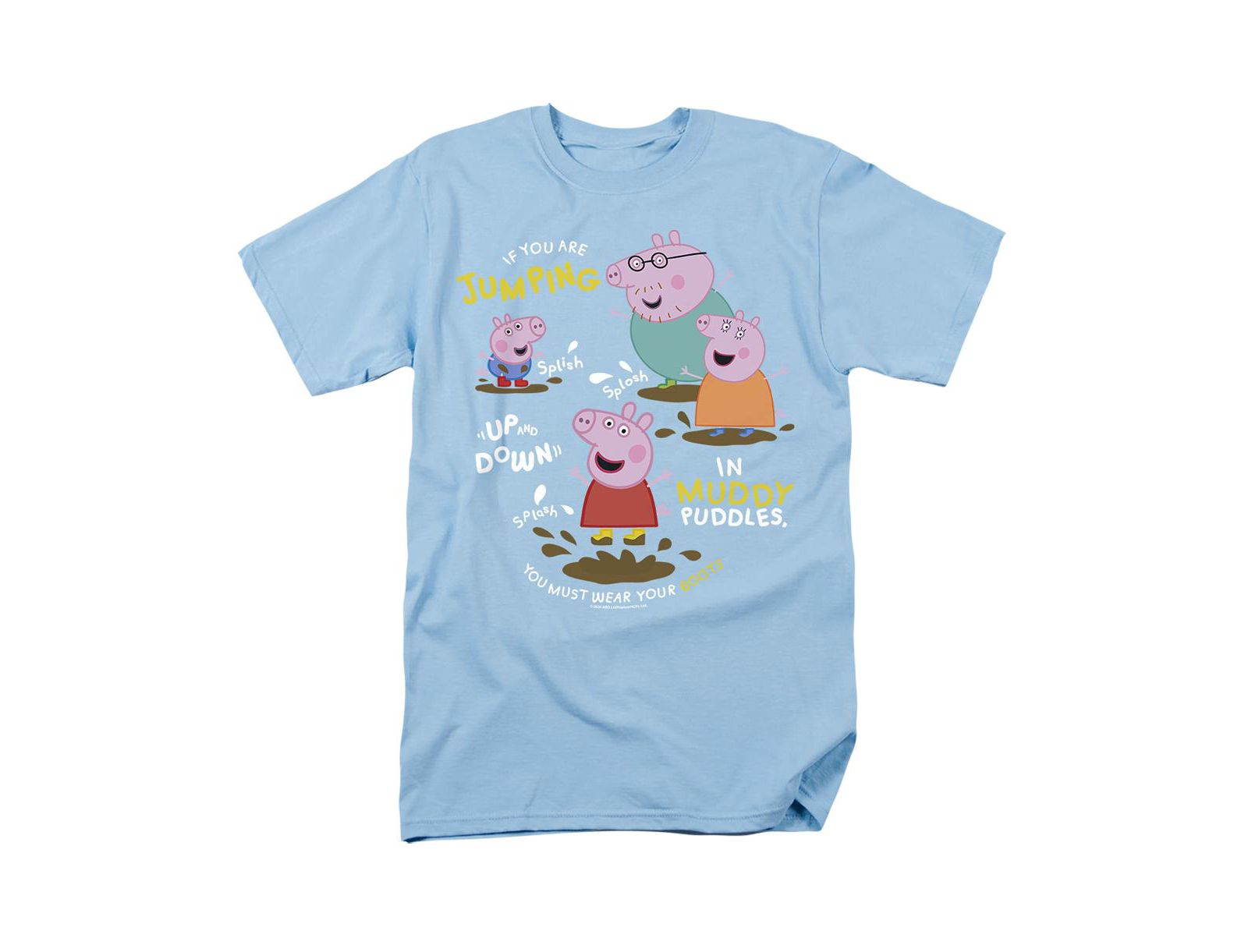 Hasbro+ Men's Peppa Pig Family Muddy Puddles T Shirt