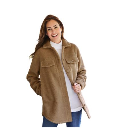Женская куртка Woman Within Women's Within Berber Button-Front