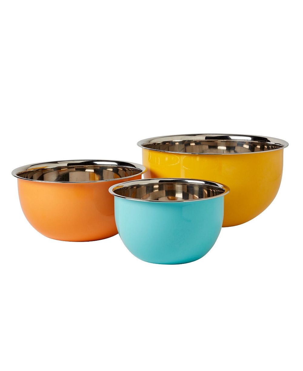 INFUSE Latin Stainless Steel 3-Pc. Mixing Bowl Set