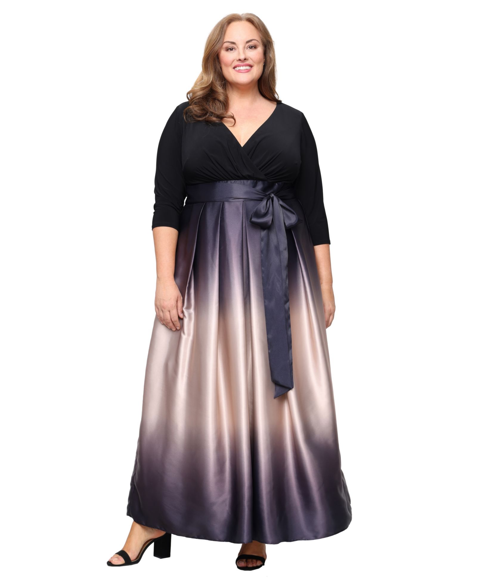 SL Fashions Plus Size V-Neck Ball Gown