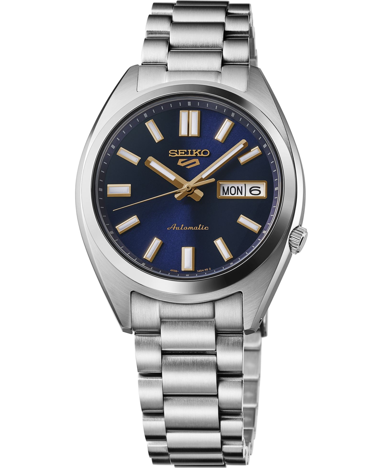 Seiko Men's 5 Sports Silver Stainless Steel Bracelet Watch, 37.4mm