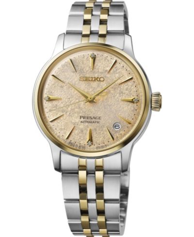 Seiko Women's Presage Cocktail Time Mid-Size Two-Tone Automatic Bracelet Watch, 34mm