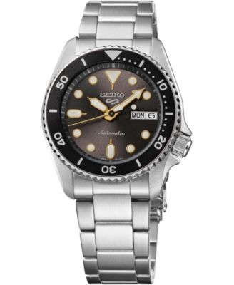 Мужские спортивные часы Seiko 5 с серебристым нержавеющим стальным браслетом, 38 мм