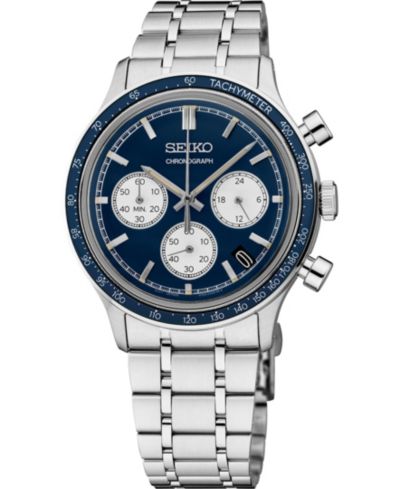 Seiko Men's Essentials Silver Stainless Steel Bracelet Watch, 38.7mm