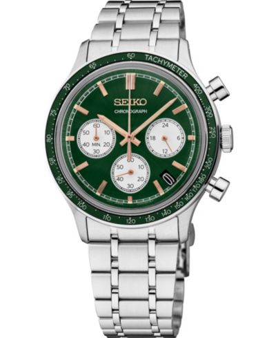 Seiko Men's Essentials Silver Stainless Steel Bracelet Watch, 38.7mm