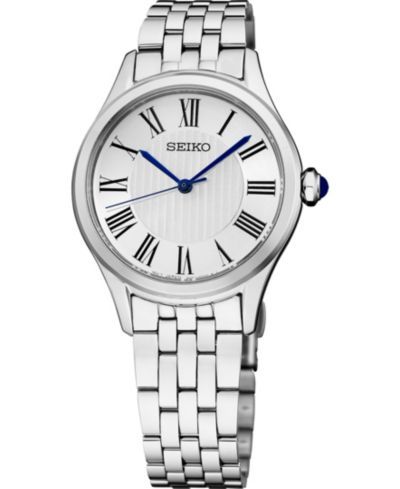 Seiko Women's Essentials Silver Stainless Steel Bracelet Watch, 29.6mm