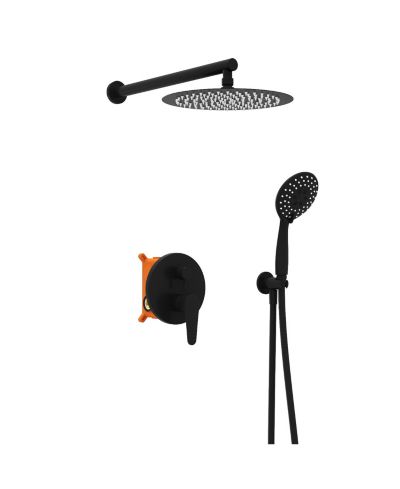 LALAHOO 10-Inch 5-Spray Shower Faucet Handheld Shower Combo Kit with Rain Shower Head With Valve