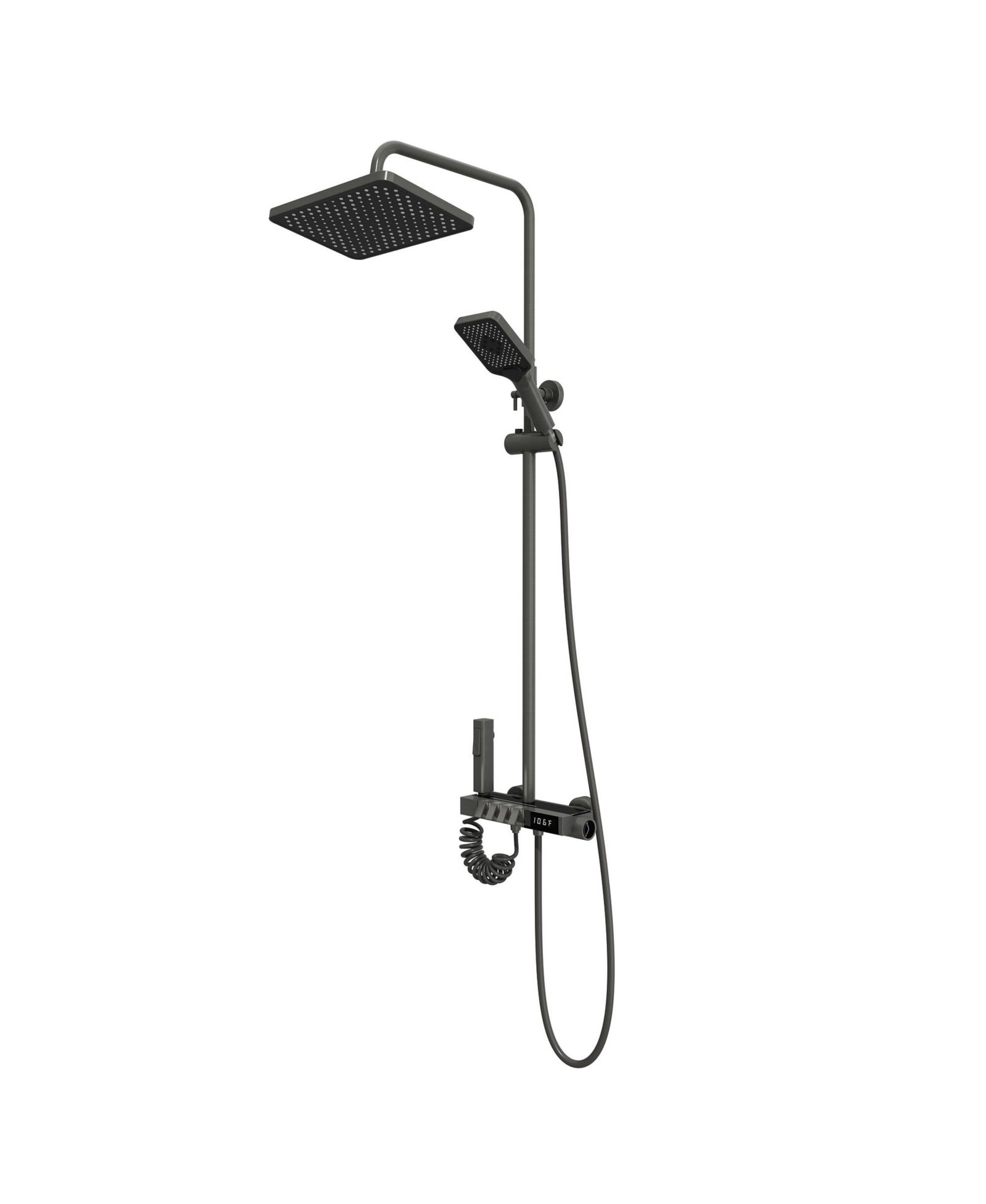 LALAHOO Tub Spout, Hand Shower, Bidet Sprayer Smart Temperature Display Thermostatic Shower System Shower Combo Set
