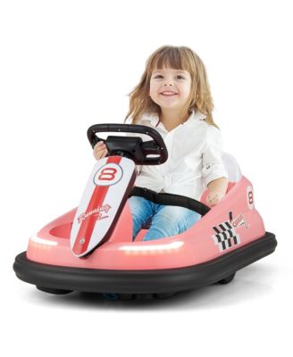 Costway 6V Electric Bumper Car with 360° Spinning Dual Motors & 2 Speeds, Ages 18+ Months