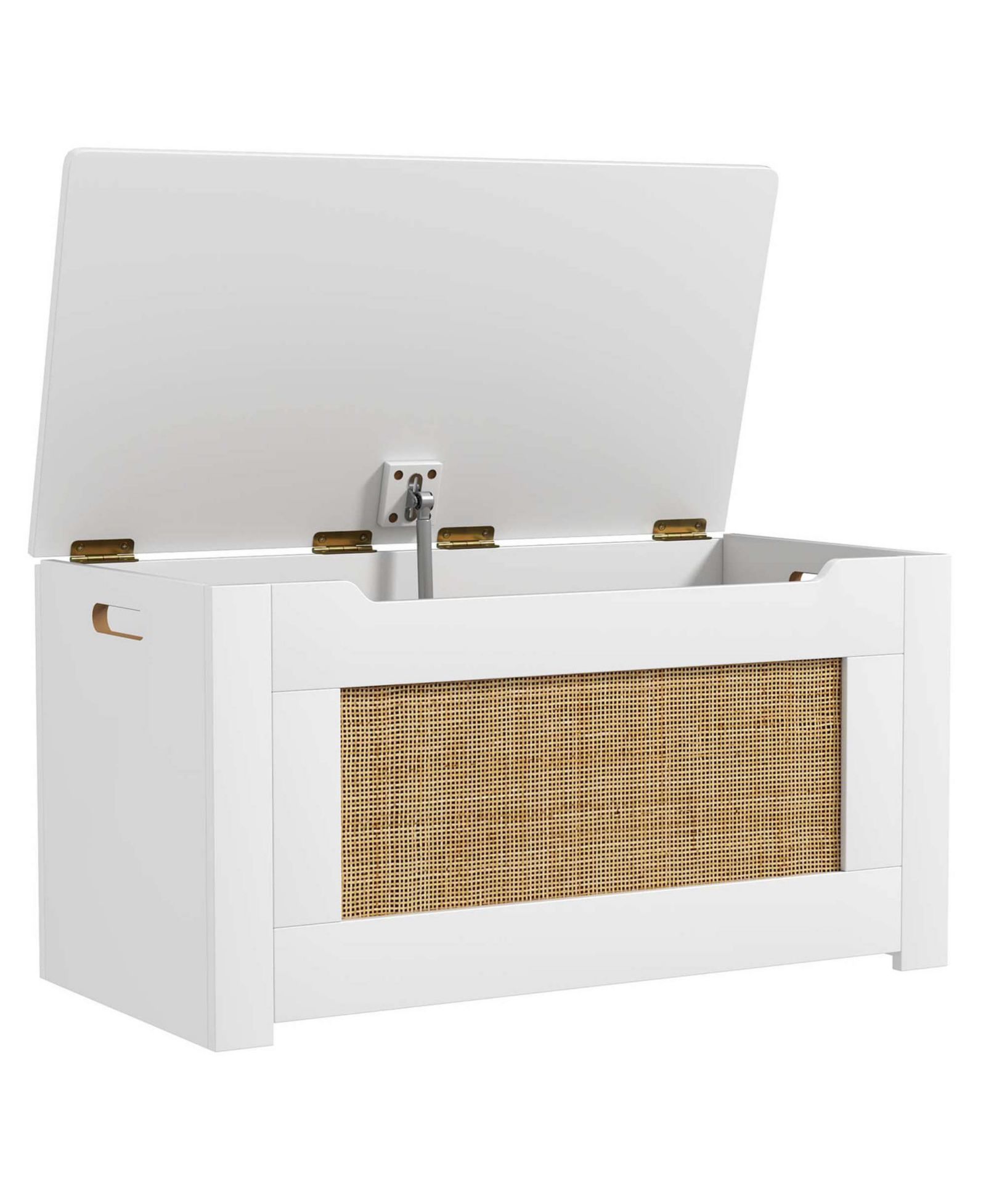 Детский ящик для игрушек Costway 31.5" Rattan Toy Storage Box With Flip Top Lid & Safety Hinge