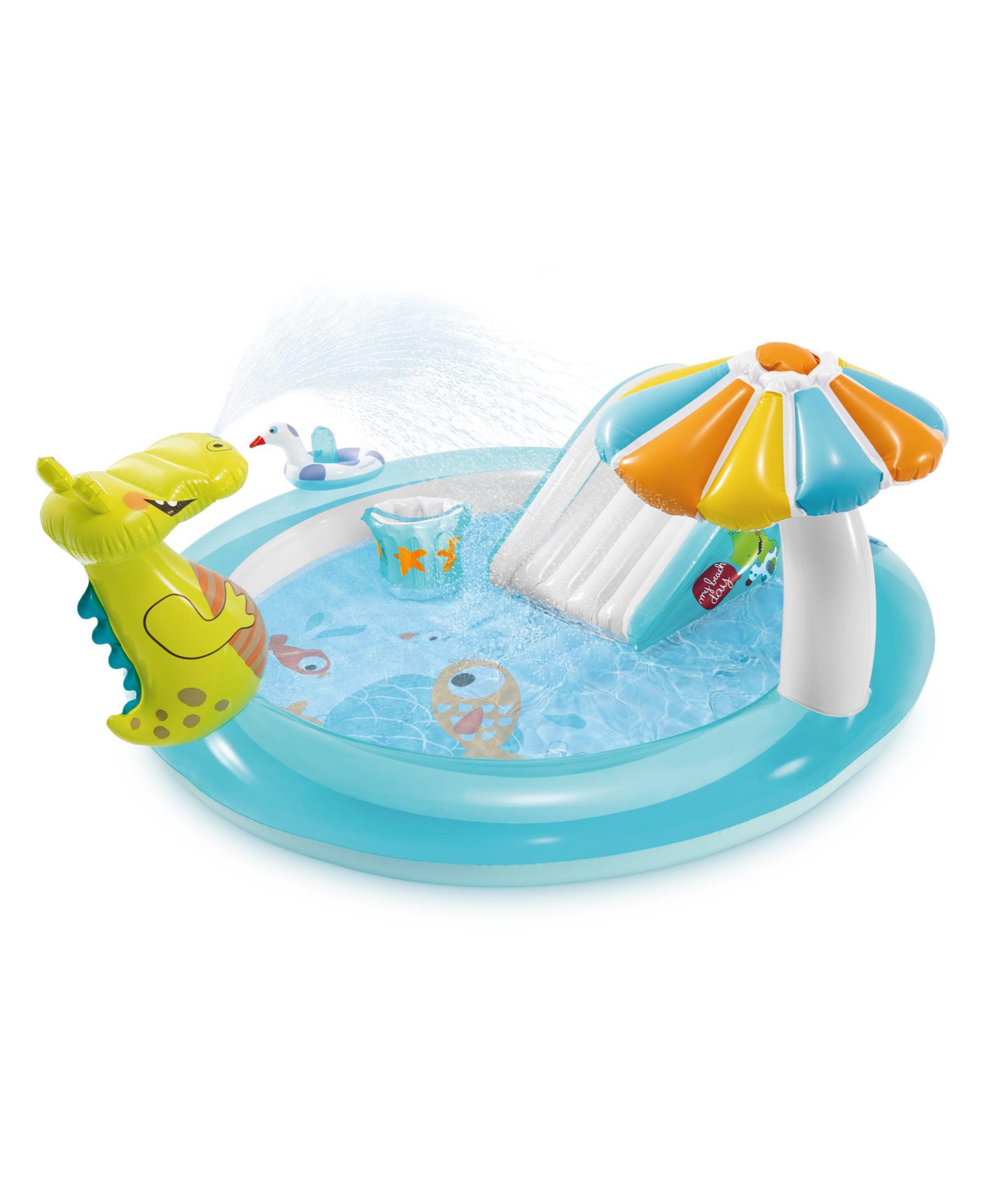 Надувной детский бассейн Intex 57165EP Gator с горкой