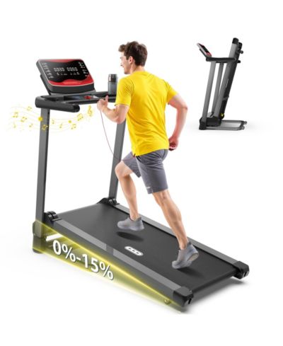 Redliro Folding Treadmill for Home with Incline, 350 lbs Capacity, Running Machine with Bluetooth Speaker