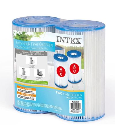 Intex 2 Pack Easy Set Type A or C Filter Replacement Cartridges Pack for Pool