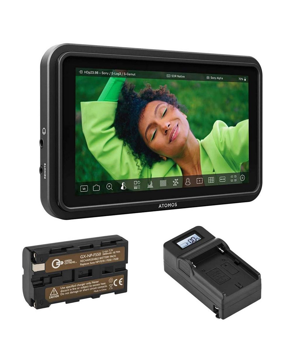 Atomos Shinobi 2 5" Touchscreen, 1500 nit, HDR Video and Photo Monitor, Bundle with NP-F550 Battery, Charger