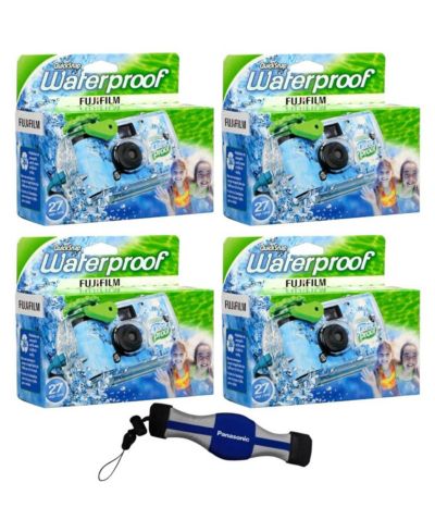 Fujifilm 4x QuickSnap 800 Waterproof 35mm Disposable Camera, Bundle w/Strap