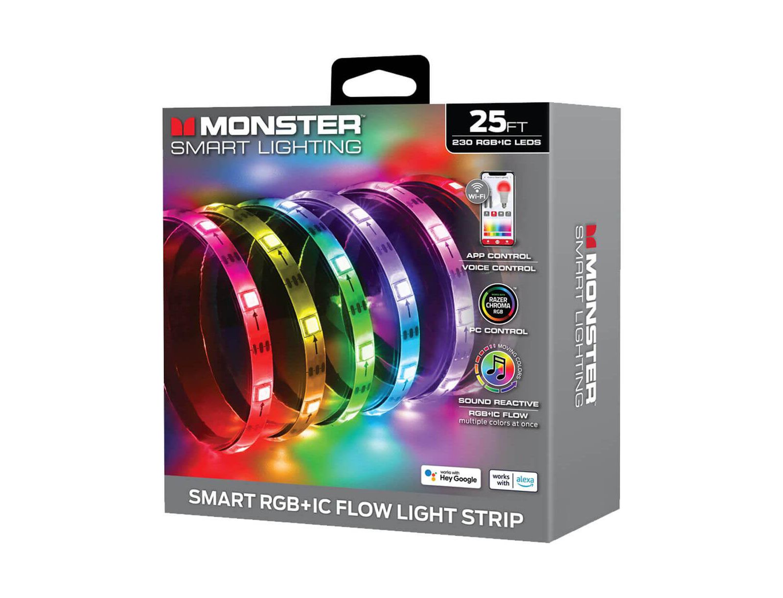 Monster светодиодная лента Monster 25 Ft. Sound Reactive Color Flow с Razer Chroma Smart Sync