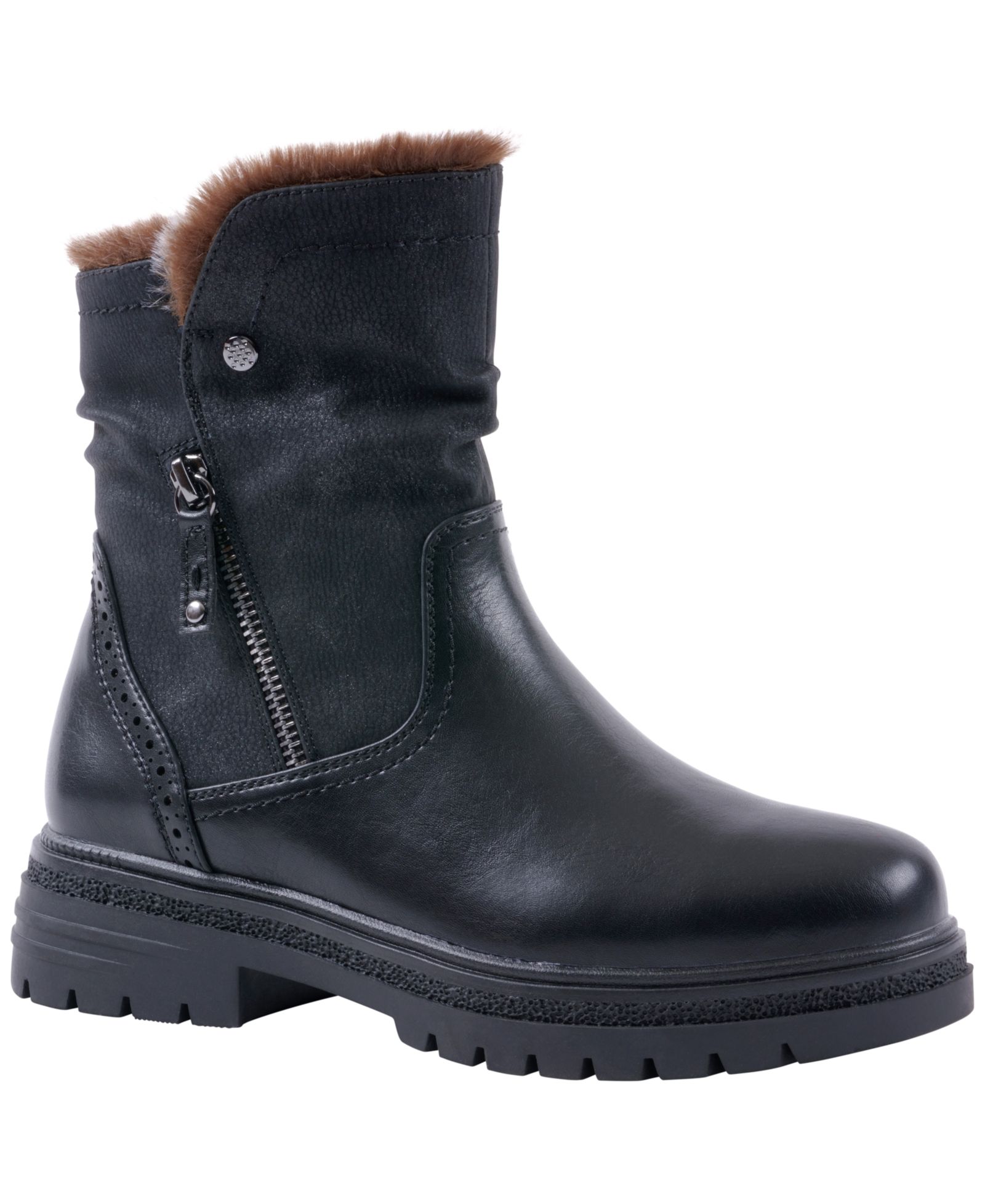 GC Shoes Women's Martin Lug Sole Cozy Booties