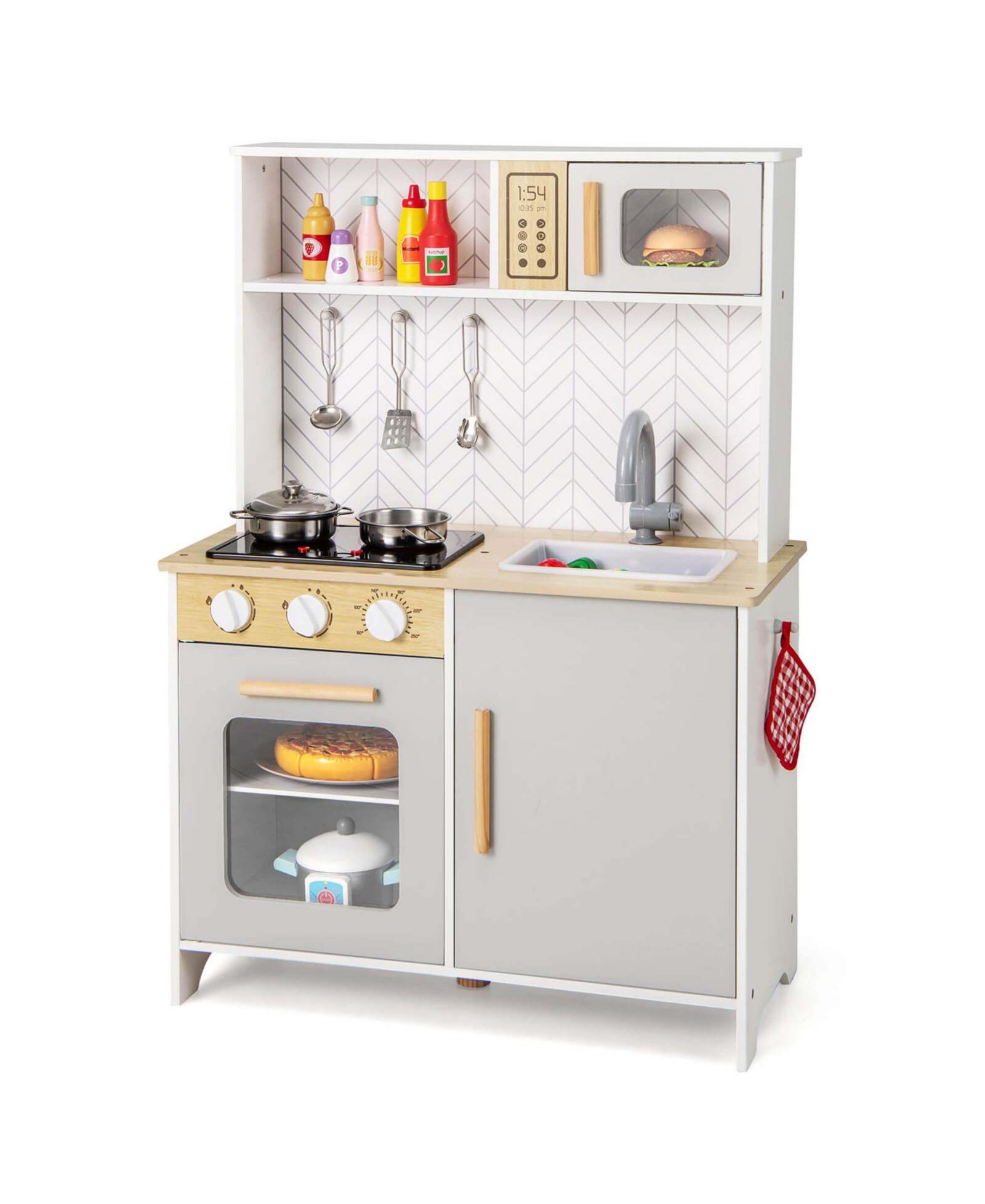 Costway Lights and Sounds 6-Piece Kitchen Playset, Ages 3+