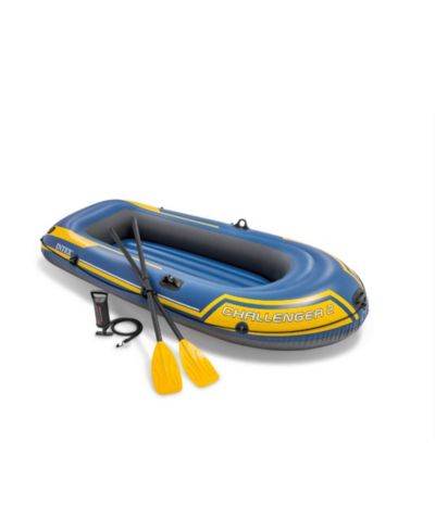Intex Challenger 2 Inflatable 2 Person Floating Boat Raft Set w/ Oars and Air Pump