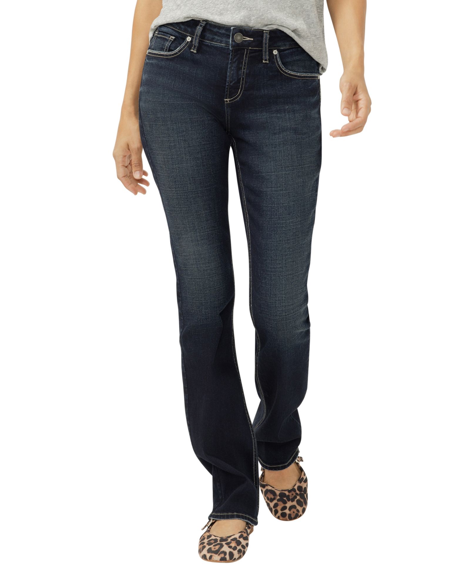 Женские джинсы Silver Jeans Co. Elyse Mid Rise Comfort Fit Slim Bootcut